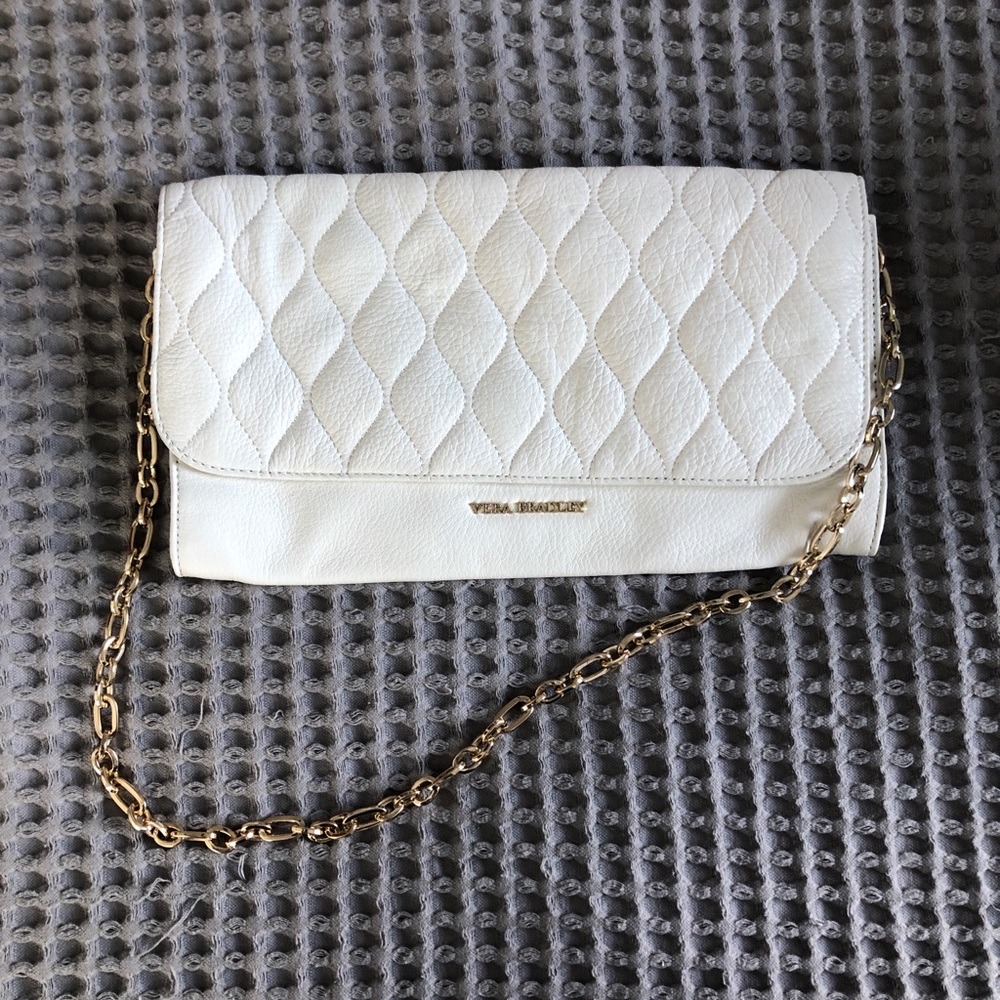 NWT Vera Bradley White Leather Clutch